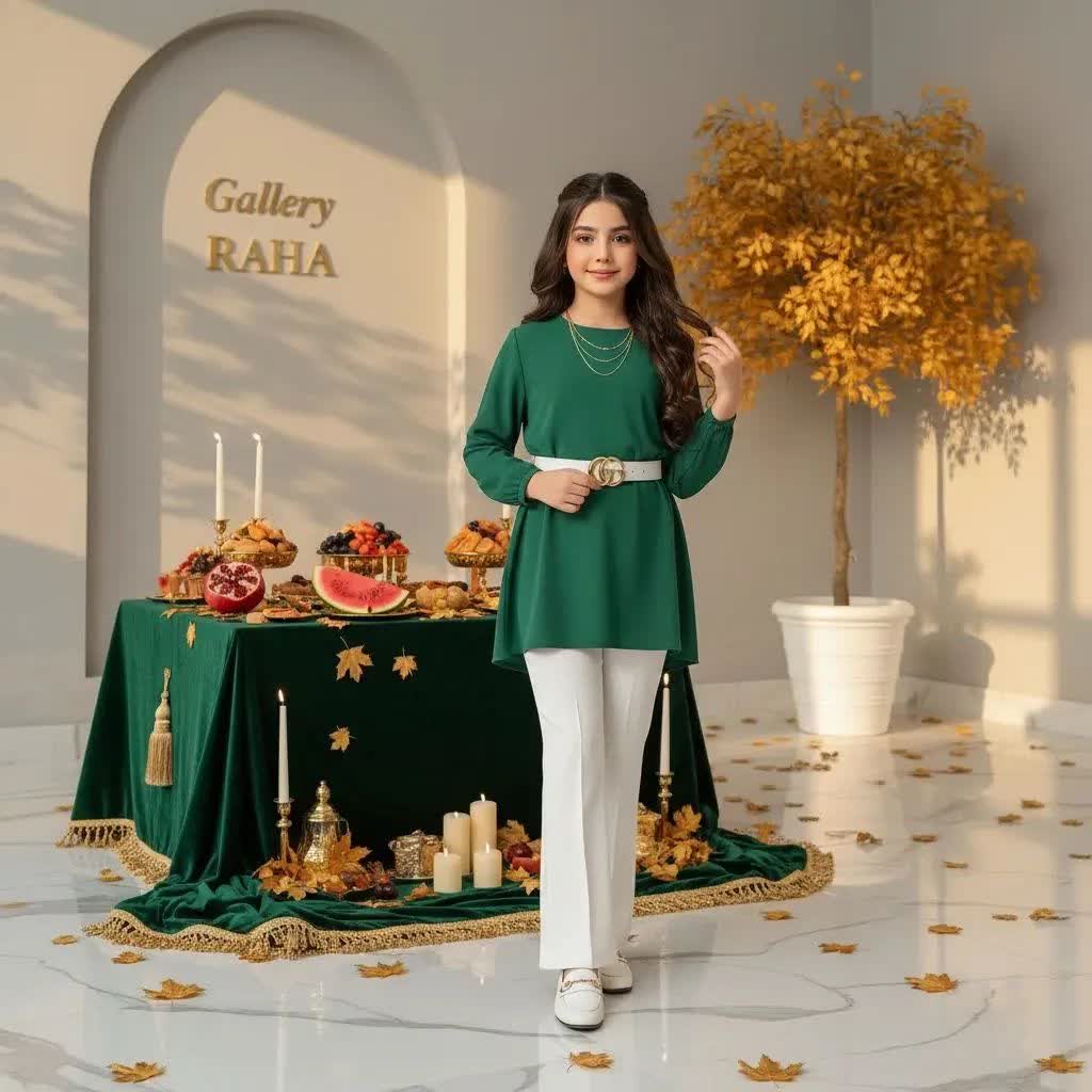 بلوز شلوار یلدایی بچگانه بلوز شلوار یلدایی دخترانه مدل آمیس - Image 1