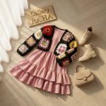 سارافون و ژاکت دست بافت دخترانه مدل زیبا - Image 8