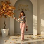 بلوز شلوار دخترونه با وست قلاب بافی مدل زارا - Image 17