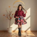 شومیز مجلسی و دامن گلدار دخترانه مدل گلنار - Image 14