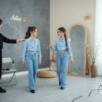 بلوز یقه کراواتی با شلوار بوت کات مدل سارا - Image 2