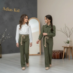 بلوز یقه کراواتی با شلوار بوت کات مدل سارا - Image 3