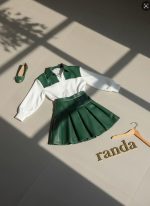 شومیز خاص با دامن چرمی پلیسه‌ای،مدل آوین - Image 7