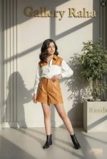 بلوز شلوارک چرم دخترانه مدل آرمیتا - Image 2