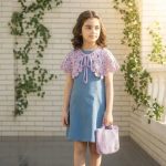 پیراهن شیک عیدانه بچگانه با قلاب بافی مدل نیلگون - Image 4