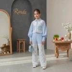 شومیز شلوار مجلسی دخترانه با خرجکار دانتل مدل فانوس 2