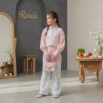 شومیز شلوار مجلسی دخترانه با خرجکار دانتل مدل فانوس 2 - Image 4