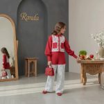 شومیز شلوار مجلسی دخترانه با خرجکار دانتل مدل فانوس 2 - Image 3
