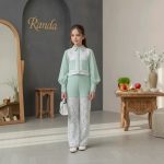 شومیز شلوار مجلسی دخترانه با خرجکار دانتل مدل فانوس 2 - Image 7