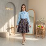 شومیز دامن طرحدار دخترانه مدل گلاره