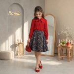 شومیز دامن طرحدار دخترانه مدل گلاره - Image 9