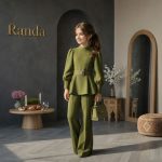 ست شیک بلوز شلوار همراه با کمربند مدل دکلمه - Image 6