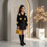 ژاکت کراپ شیک دخترانه مدل ستاره