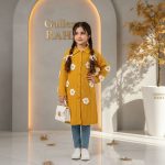 مانتو بافت شیک دخترانه مدل گل سفید بهاری