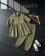 ست شومیز شلوار تابستانه دخترانه مدل برجسته - Image 8