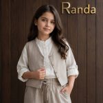 شومیز شلوار و جلیقه تابستانی دخترانه مدل بهارناز - Image 5